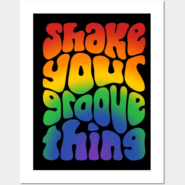 Shake Your Groove Thing Retro Word Art Wall Art by Slightly Unhinged